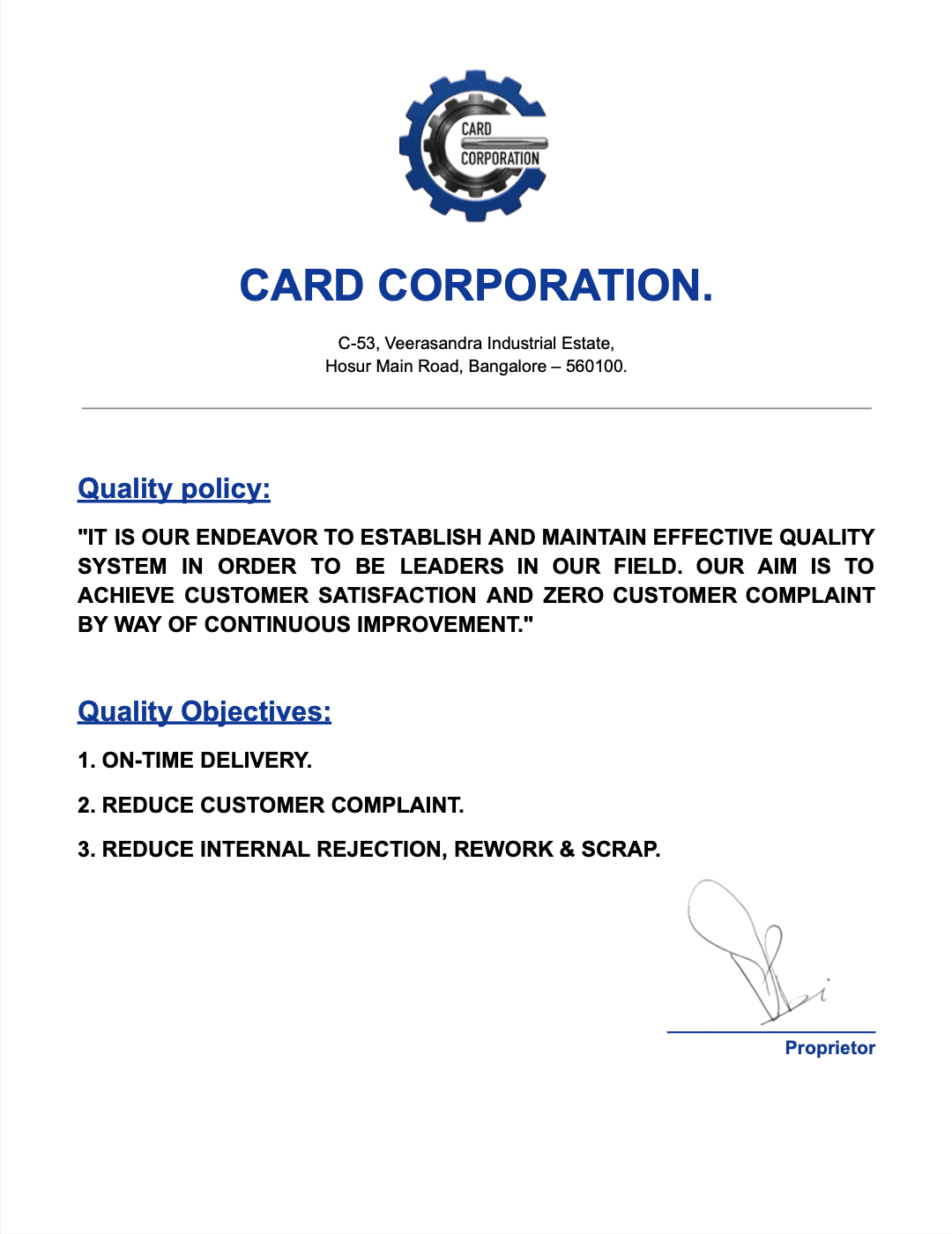 Quality Policy